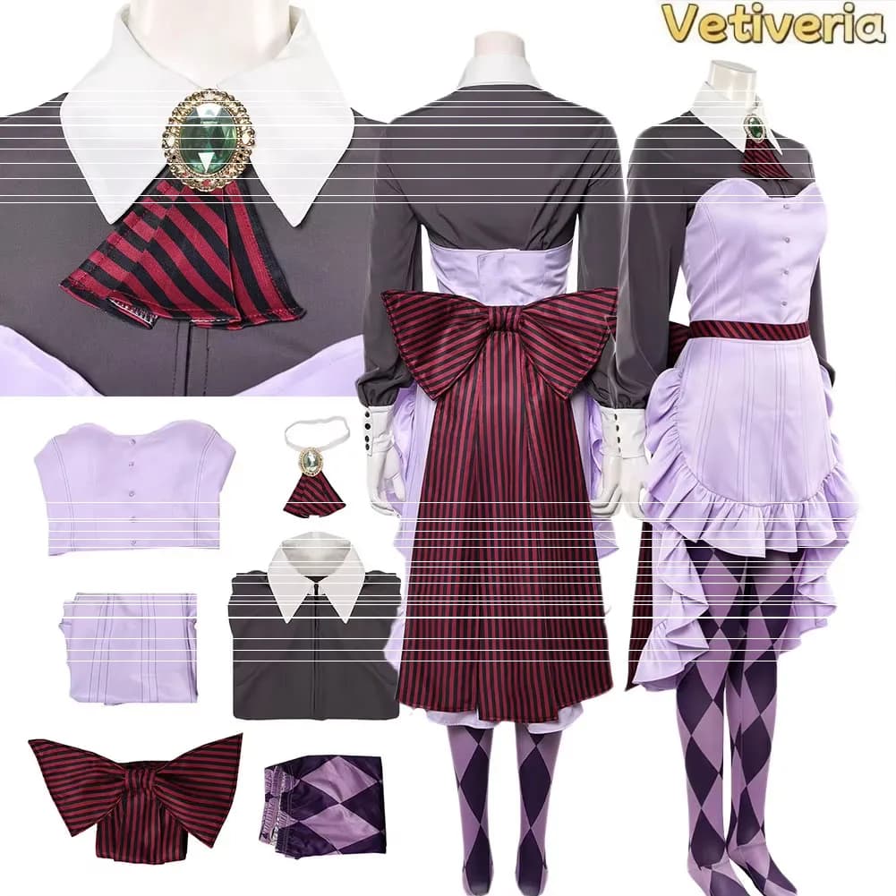 Fantasia Perona Cosplay Costume Anime Pirate Roleplay Shirt Top Skirt Bow Tie Pantyhose Outfits Halloween Carnival Party Suit
