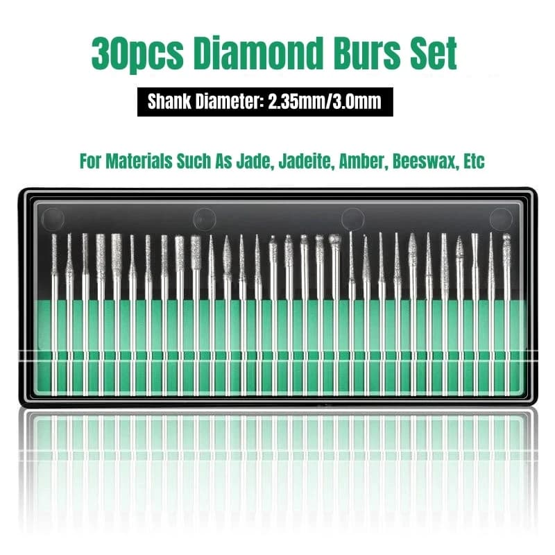 Set of 30 diamond cutters with Dremel electric grinder box, accessories for rotating tools with 2,35/3 mm