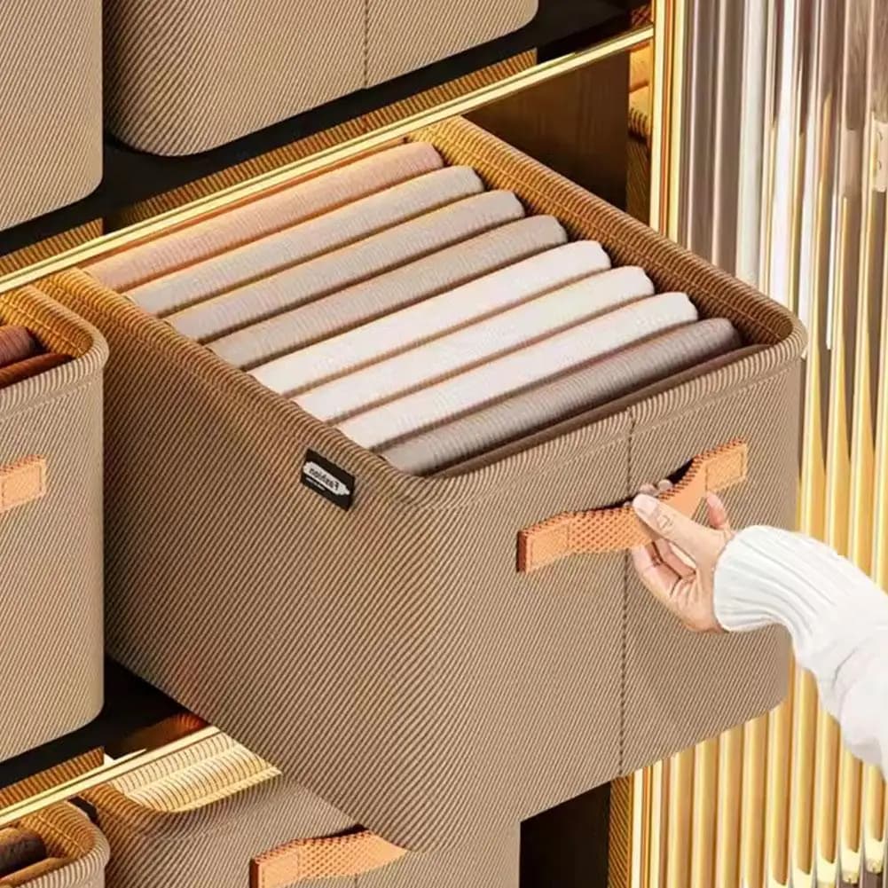 Organizzatore Portatile per Armadio e Camera da Letto, Scatole Pieghevoli in Tessuto per Conservazione di Pantaloni e Vestiti, Organizer per Cassetti e Armadi