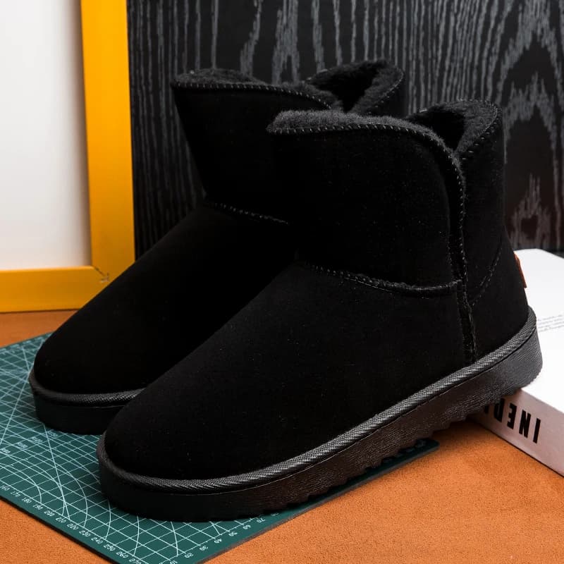 Stivali invernali da uomo in pelle scamosciata marrone Stivali da neve in peluche caldi da esterno Stivaletti in pelliccia da uomo per scarpe slip on in cotone botas masculino