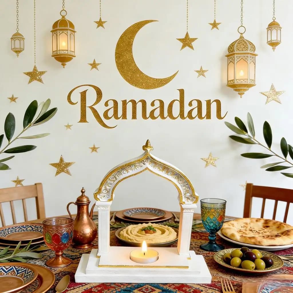 Portacandele Tealight Eid Mubarak, Ornamento ad Arco per Moschea, Decorazioni Ramadan per la Casa 2026, Decorazioni per Feste Islamiche Musulmane, Regalo Kareem