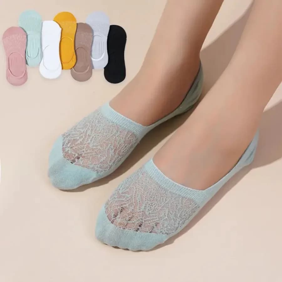 15 paia di calzini invisibili in pizzo di colori misti, tessuto a maglia sottile, adatti per molteplici occasioni casual e formali, stile elegante