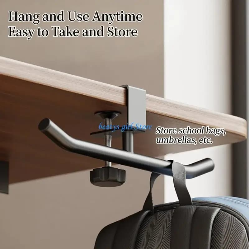 C7AB Under Desk No Drill Headphone Hook Holder For Backpacks Water Bottle Organiser