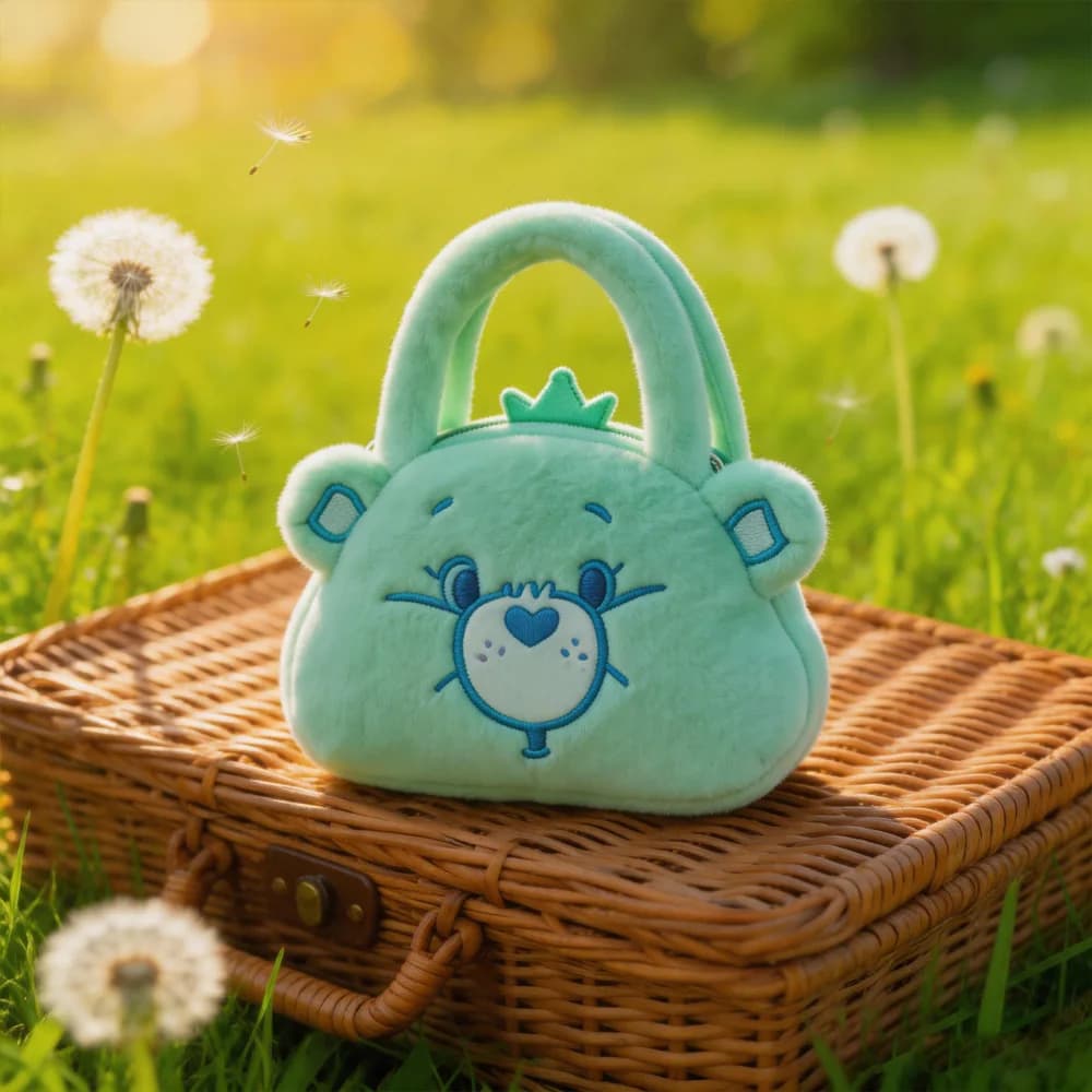 Borsa a mano Care Bear, Borsa a forma di gnocco, Borsa a forma di bambola giocattolo in peluche, Borsa per la macchina dell'acchiappabambola, Bambola da lancio per matrimonio, Regalo