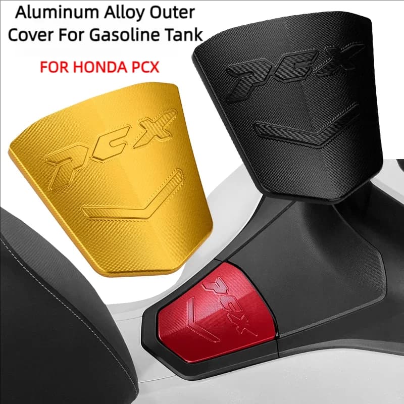 Gli accessori moto originali Chekis sono adatti per Honda Pcx125 Pcx160 2021-2024 Coperchio esterno serbatoio benzina modificato Coperchio decorativo in lega di alluminio Coperchio esterno serbatoio carburante in metallo