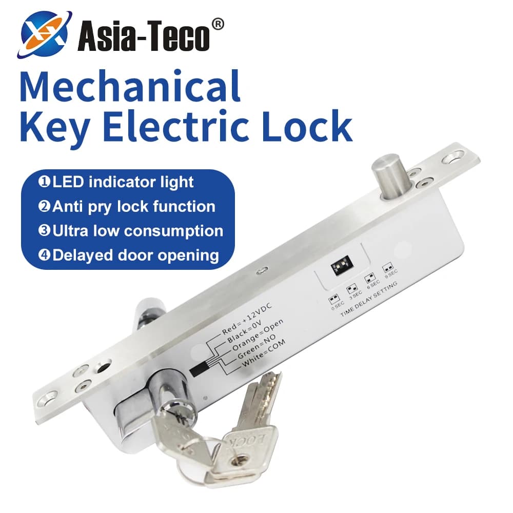 Electric lock with magnetic bolt Electronic lock Electromagnetic lock to be threaded with key cylinder delay NO type Fail Secure