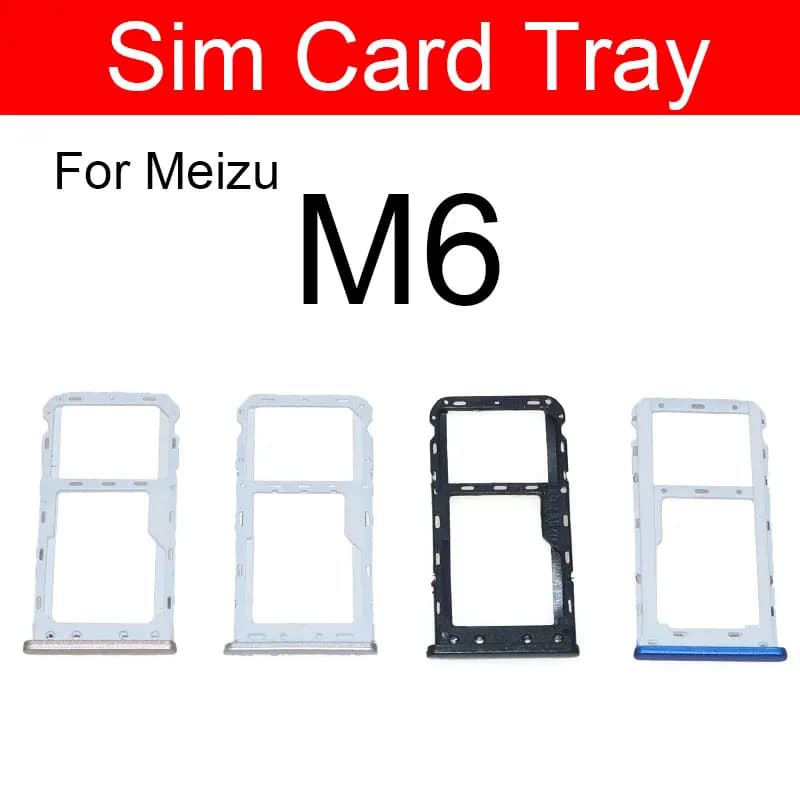 Presa per slot per lettore di schede SIM per Meizu Meilan Blue Charm 6 S6 6t M6 M6s M6T M711c M811h M811Q Parti del supporto del vassoio della scheda di memoria e SIM
