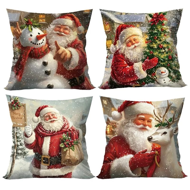 Christmas Decorations Faithful for cushions Santa Claus Snowboard Highlights Decorative for winter holidays for sofa Sofa Home Decorations