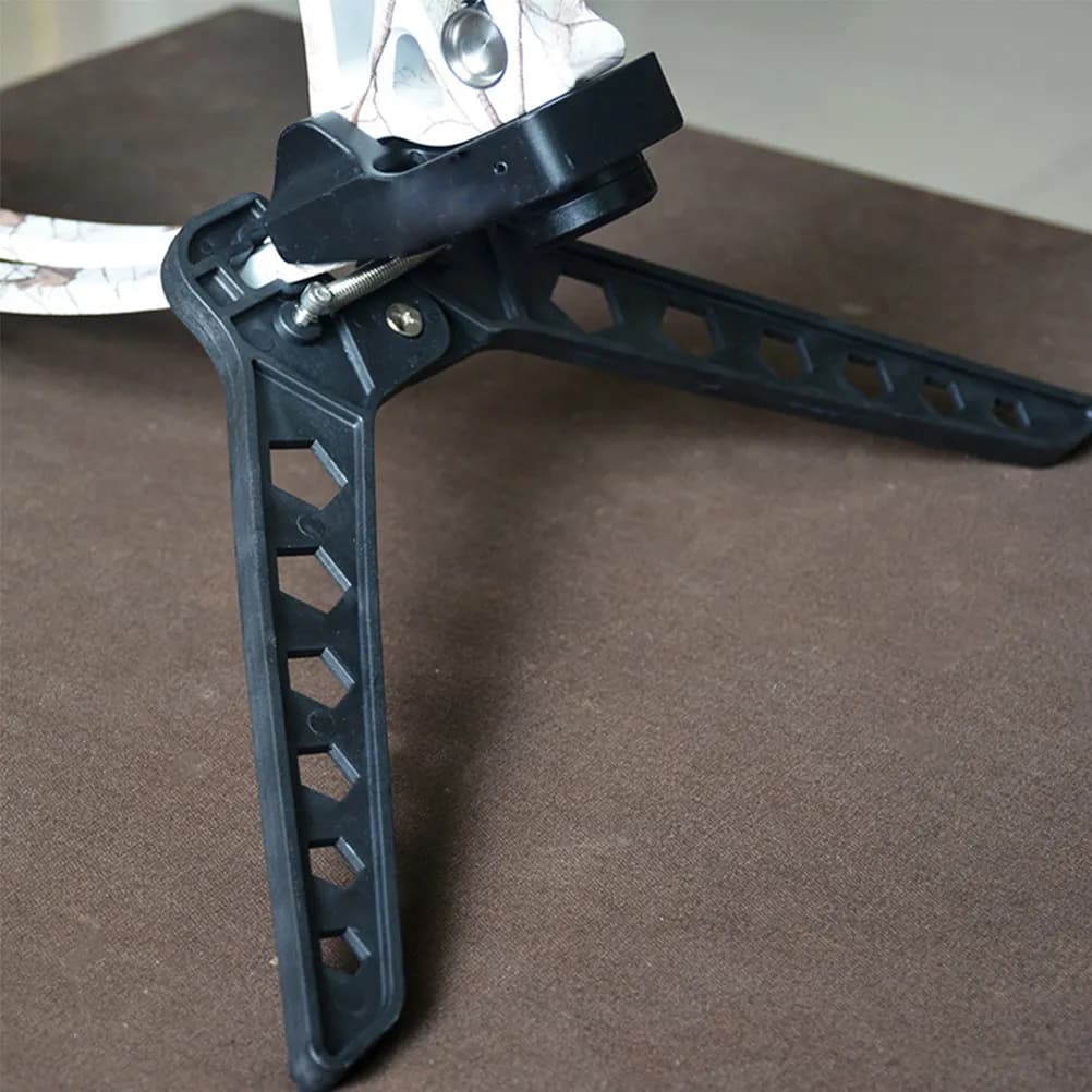 Supporto a coda di rondine nero per tiro con l'arco, stile forbice, con clip per il braccio inferiore, facile da trasportare, ripiegabile, per tiro a segno 3D e sul campo