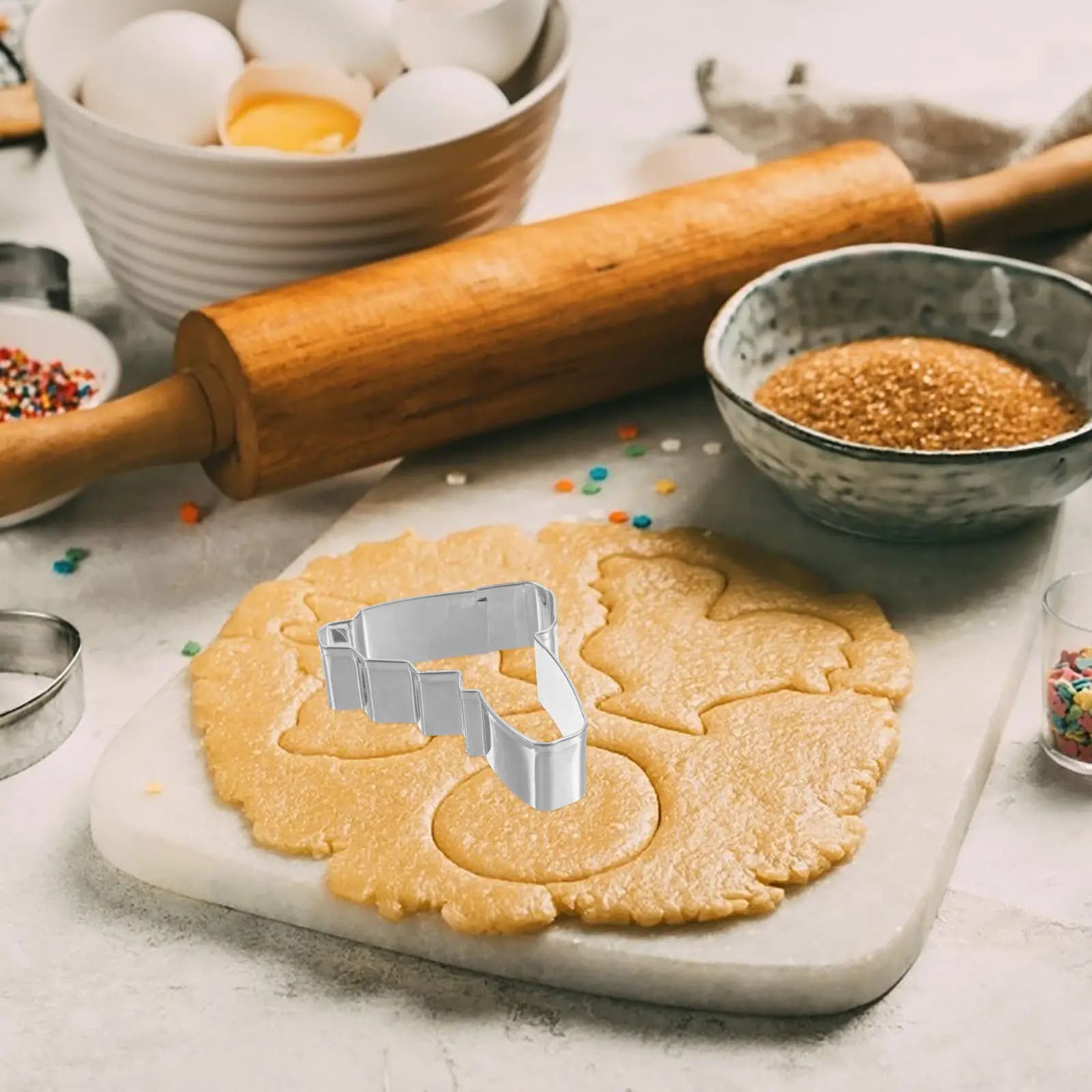 Set di 7 Utensili Manuali in Acciaio Inossidabile: Pinze, Cacciavite, Martello, Forbici, Trapano, Chiave Inglese e Forme Varie per Pasticceria e Decorazione Torte in Fondente
