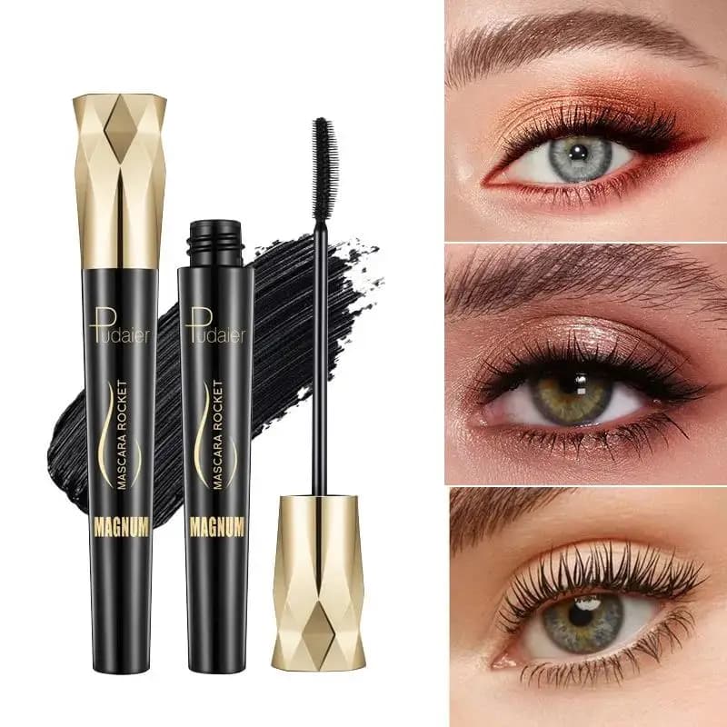 Mascara volumizzante Impermeabile Curling Allungamento Anti sbavature Formula ad asciugatura rapida Ciglia a razzo 4D Aspetto naturale