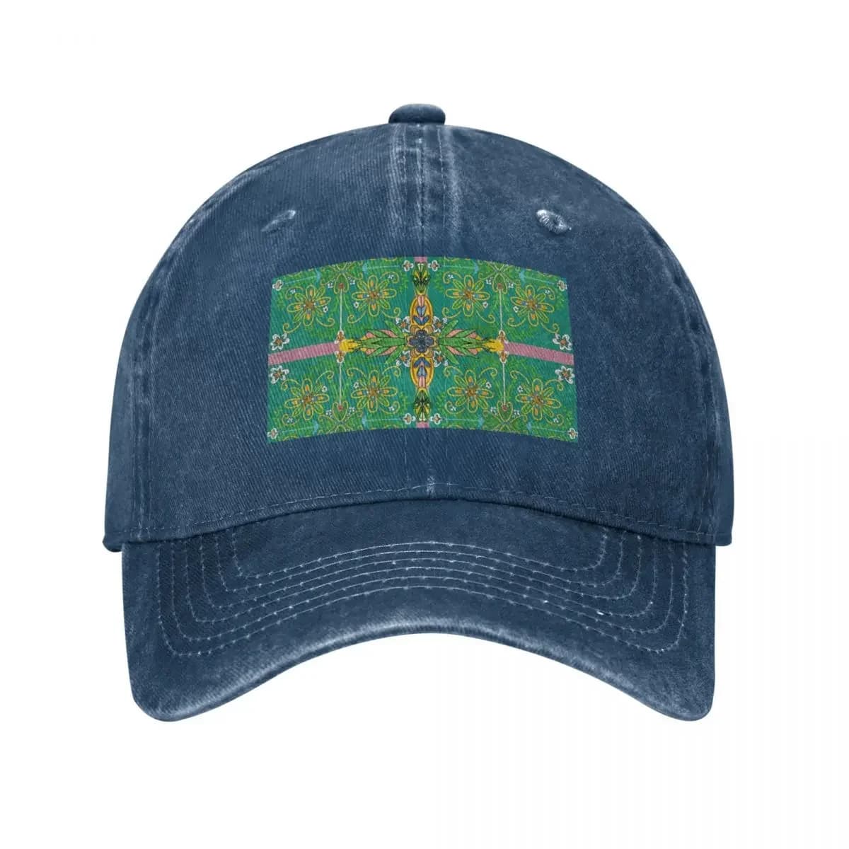Botanical Printed Woodland Green Garden Symmetrical Flowers Baseball Cap hats on offer Hat Beach Women's Hats For The Sun Men's
