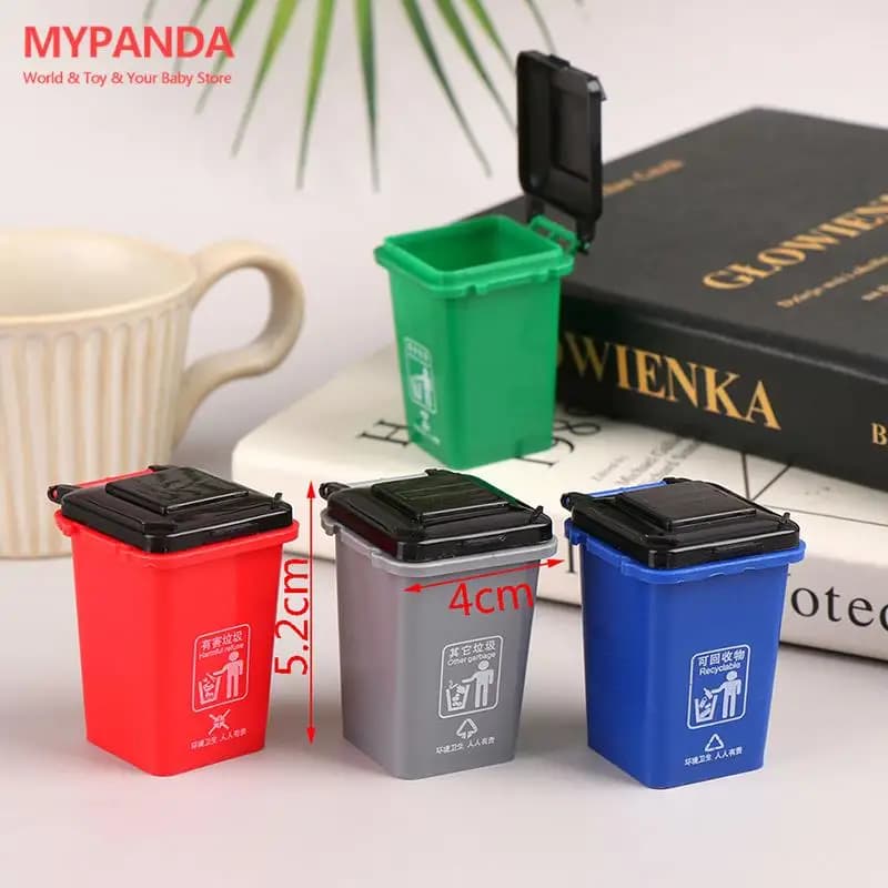 MiniTrash Can Modello/Mini cestino dei rifiuti/penna Organizer Home Storage Can Plastica Rolling Trash Bin 1:12 Dollhouse Decor Toys