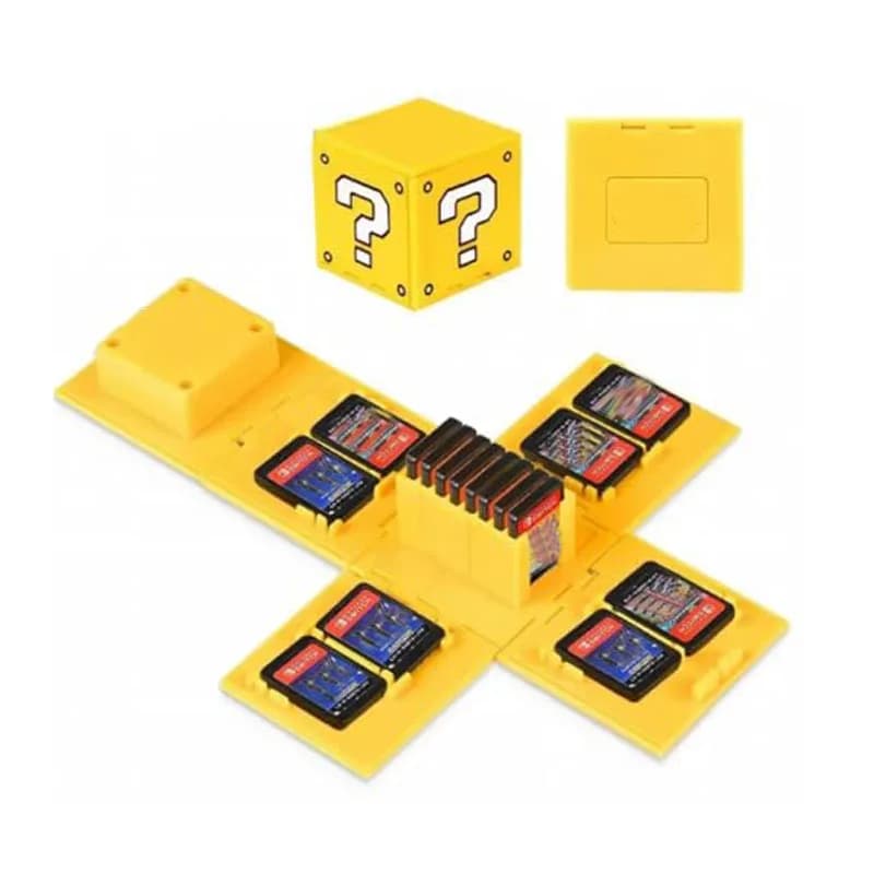 Custodia per Schede di Gioco Nintendo Switch 1/2/Lite/OLED, Pieghevole, 16 Slot, Scatola Portatile Quadrata per Accessori Switch