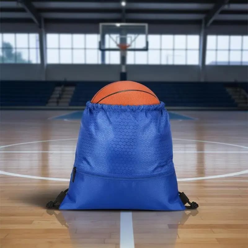 Grande Zaino Sportivo con Coulisse per Palestra, Basket e Yoga, con Tasca per Scarpe e Scomparto Impermeabile