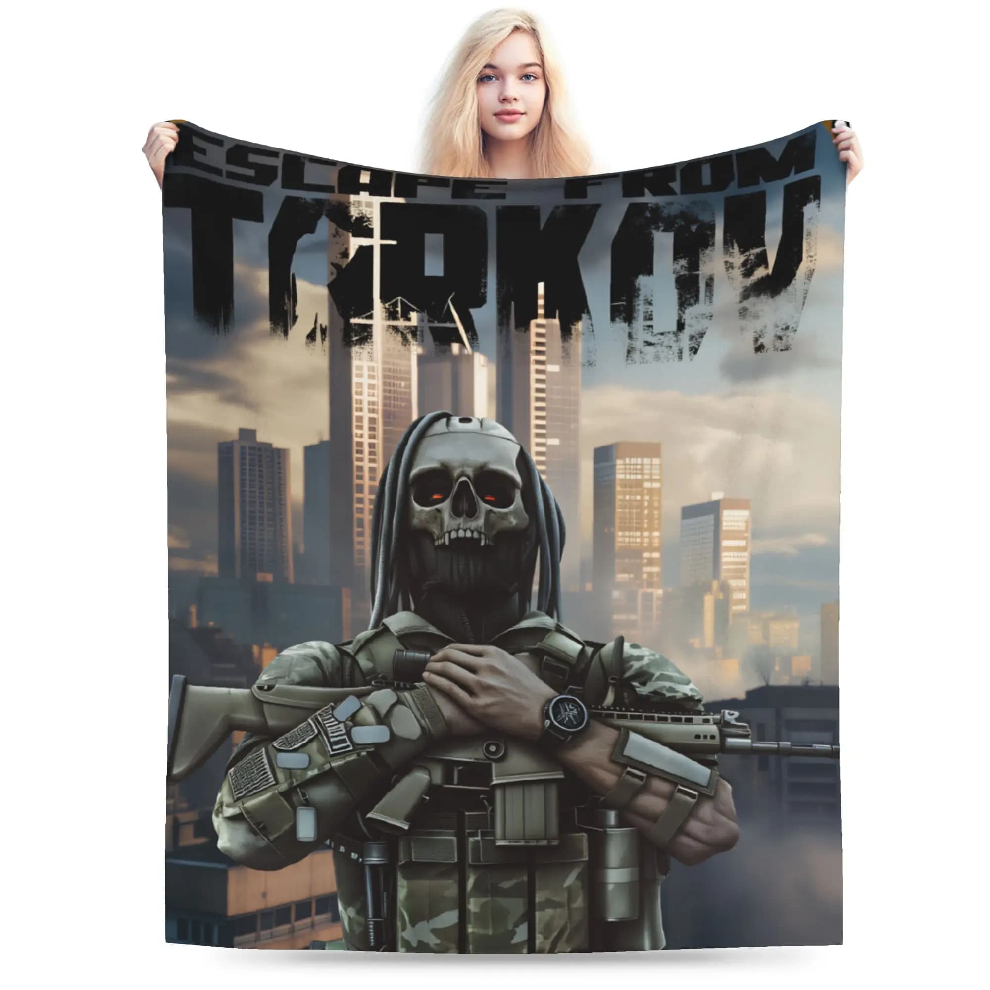 Escape from Tarkov Scav PMC Map Warm Blanket Kids Adult Plush Bedding Throws Fashion Bedroom Flannel Bedspread Sofa Bed Cover