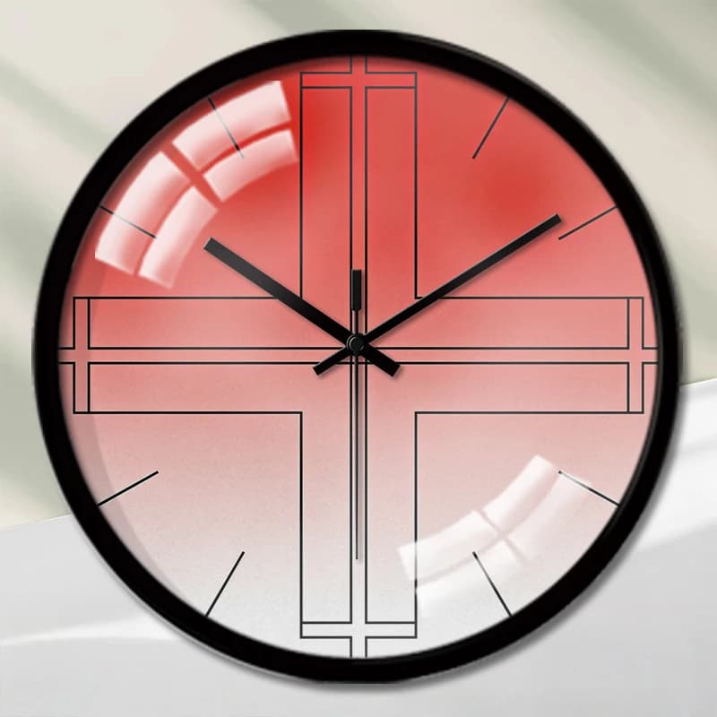Silent circular wall clock with Red Cross cartoons, suitable for living room, school, study, bedroom, children's gifts