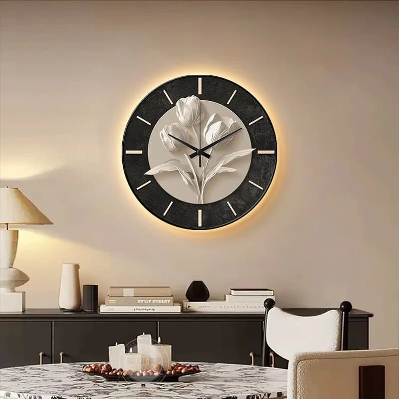 Round Modern Wall Clocks Living Room Restaurant Design Fashion Creative Clock Wall Bedrooms Horloge Murale Ornaments Home Decor