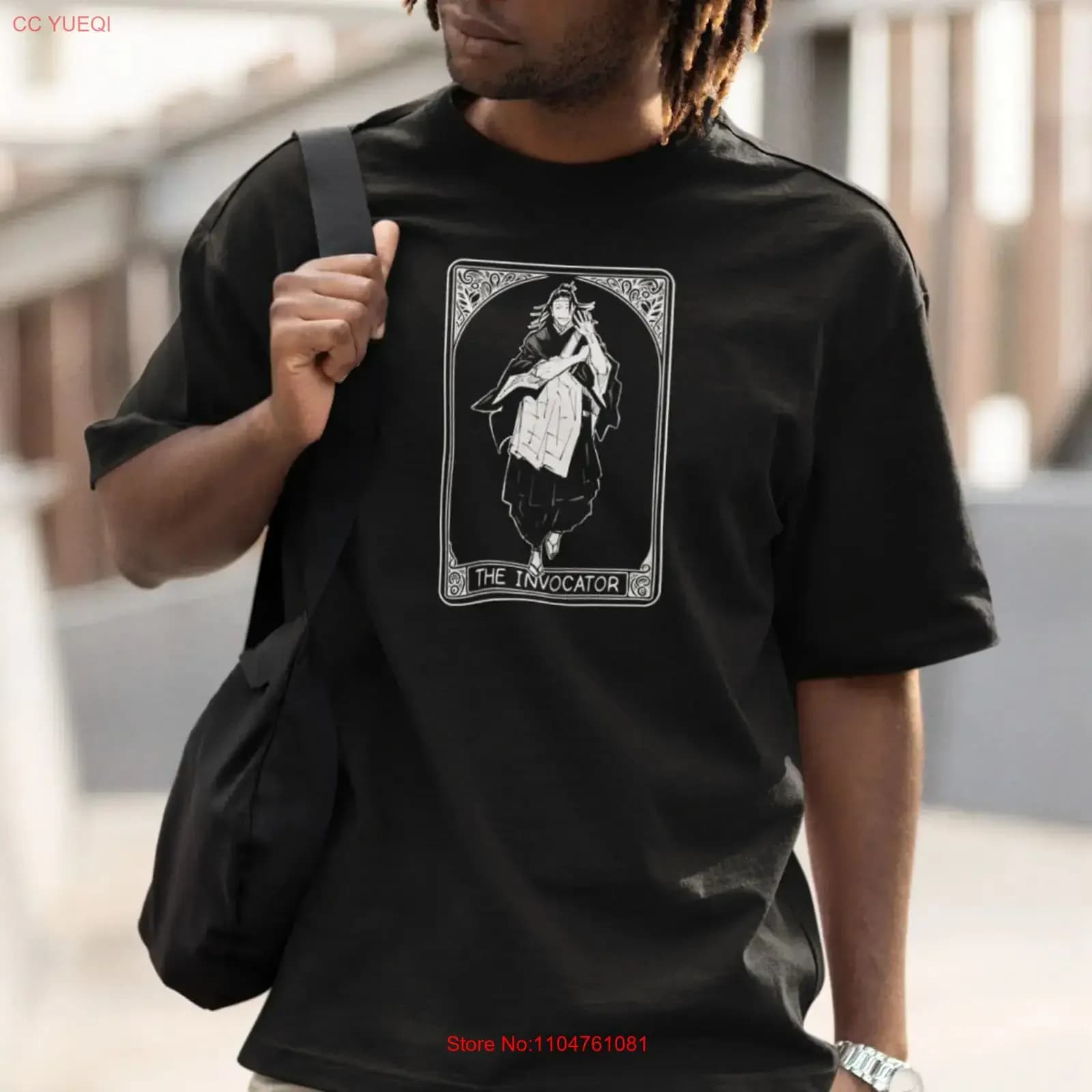 Maglietta Unisex Suguru Geto Jujutsu Kaisen JJK con Carte dei Tarocchi, Stile Anime Manga Vintage Lavato, Top alla Moda per Uso Quotidiano