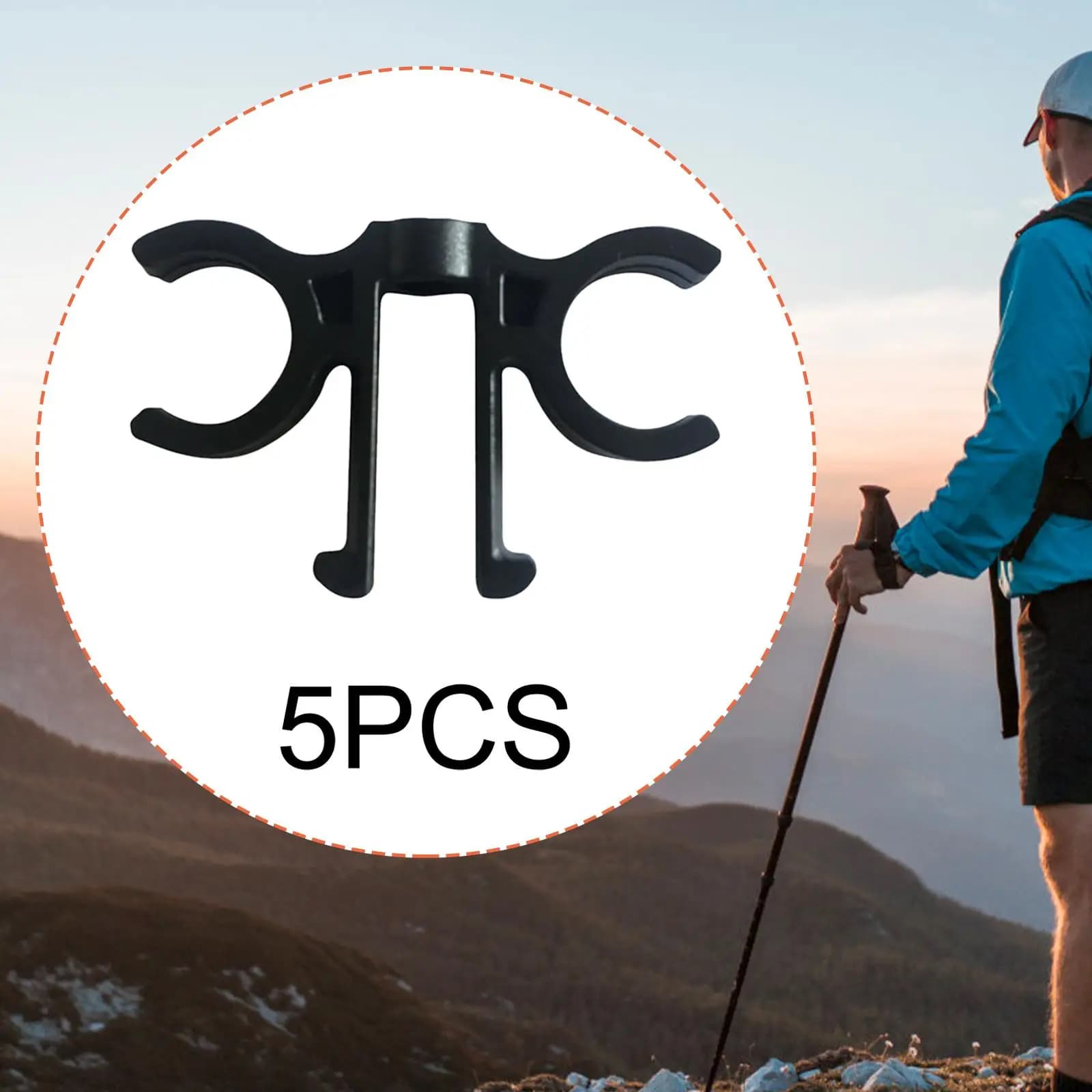 Multi Function Hiking Stick Holder Trekking Pole Clamps Secure Connector PVC Outdoor Parts for Trekking Poles Backpacking