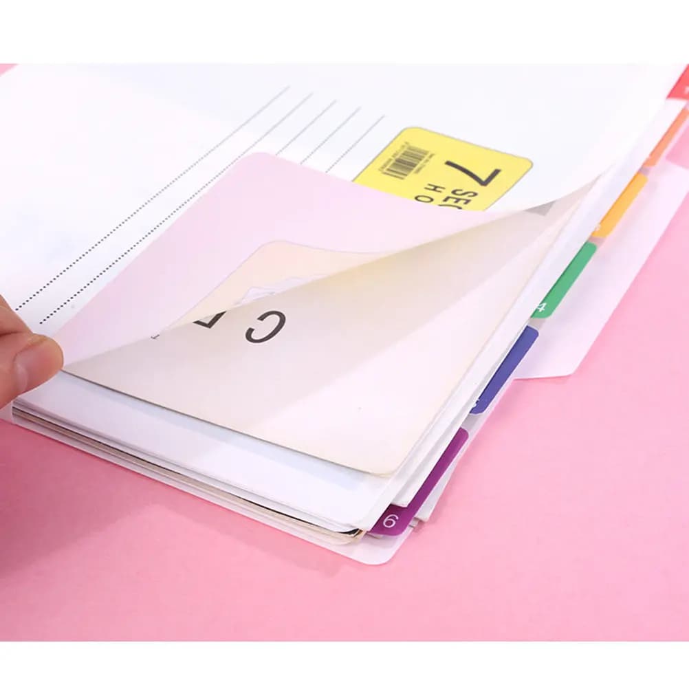 1 Pezzo Cartella Portadocumenti Impermeabile in Plastica PP a 7 Scomparti, Organizzatore per Documenti per Ufficio, Scuola, Casa, Sistema di Archiviazione Carta