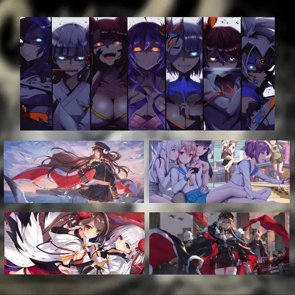 Tappetino per mouse Ship Girl Anime, design con ragazza in uniforme navale, tappetino da scrivania ispessito con bordo antiscivolo per PC, laptop, ufficio, gamer