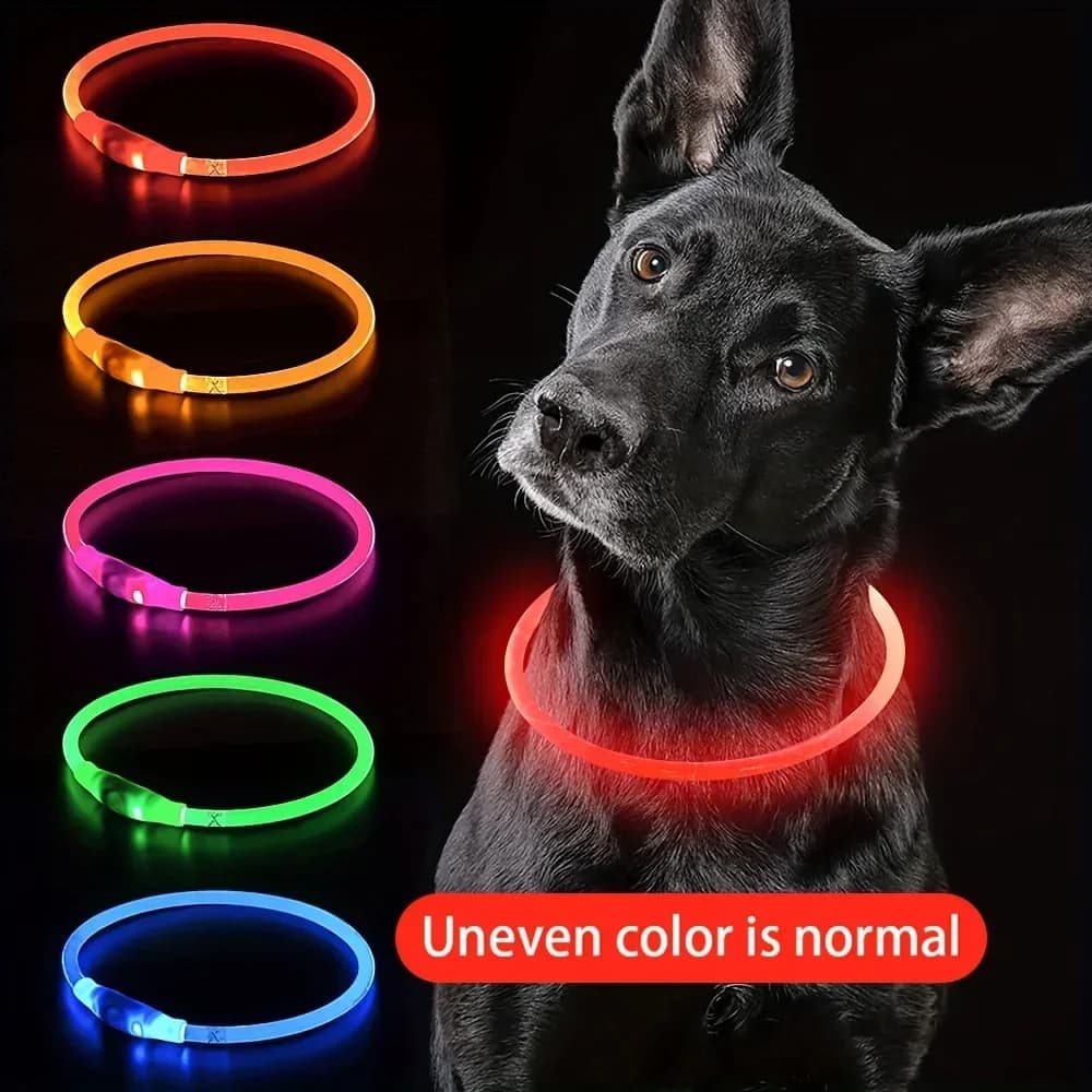 USB Rechargeable Optical Candle Collar, Bright LED Collar Anti-Smarriage, USB Rechargeable Cane Necklace