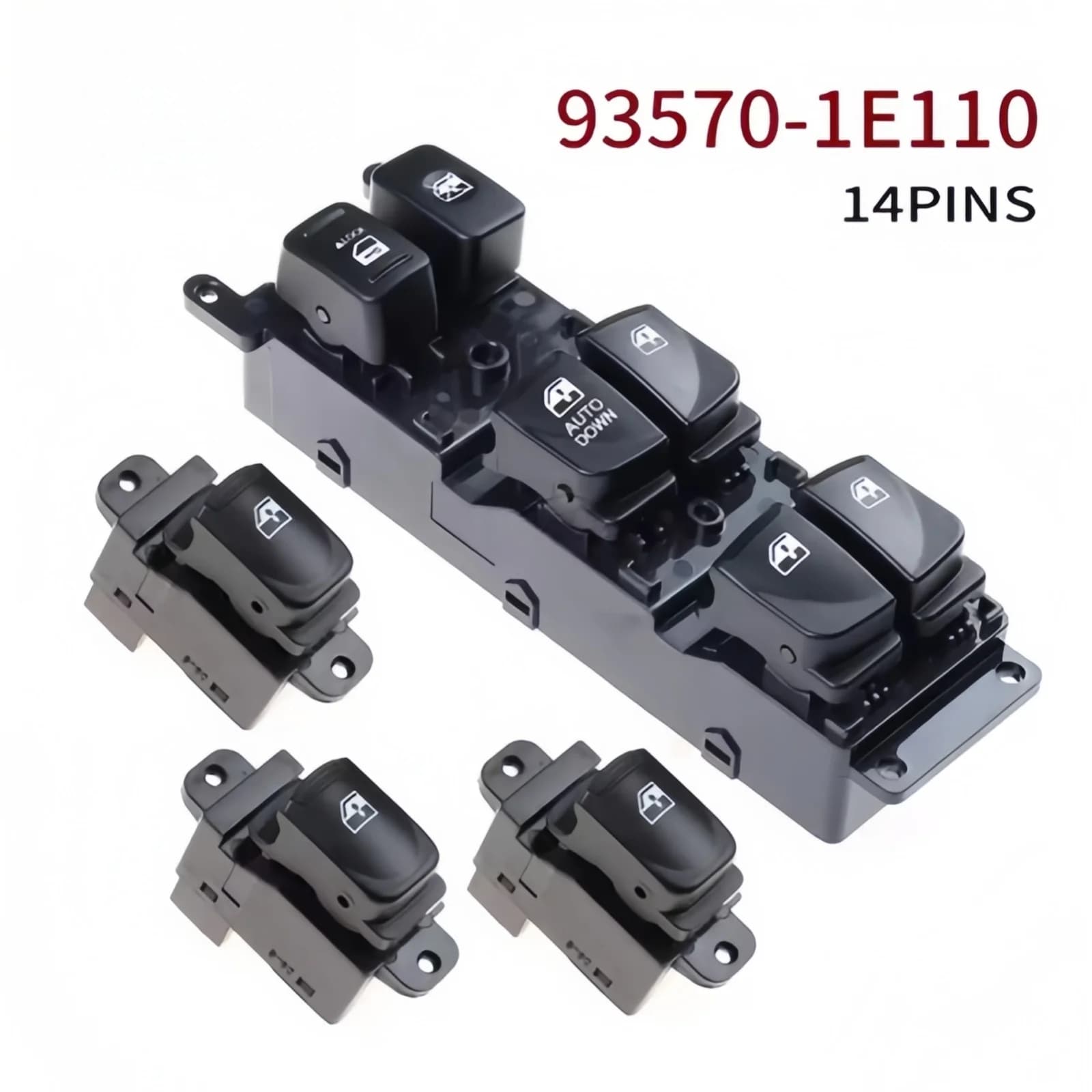 93570-1E110 Per Hyundai Accent 2007-2010 Anteriore Sinistro LHD Finestra di Potere Interruttore di Blocco di Controllo Sollevatore Pulsante di Vetro 93580-1E000 Set