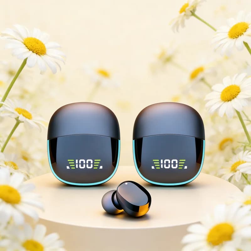 Bluetooth TWS Fone headphones with microphone, LED display, wireless earphones, Bluetooth headphones with noise cancellation for phones