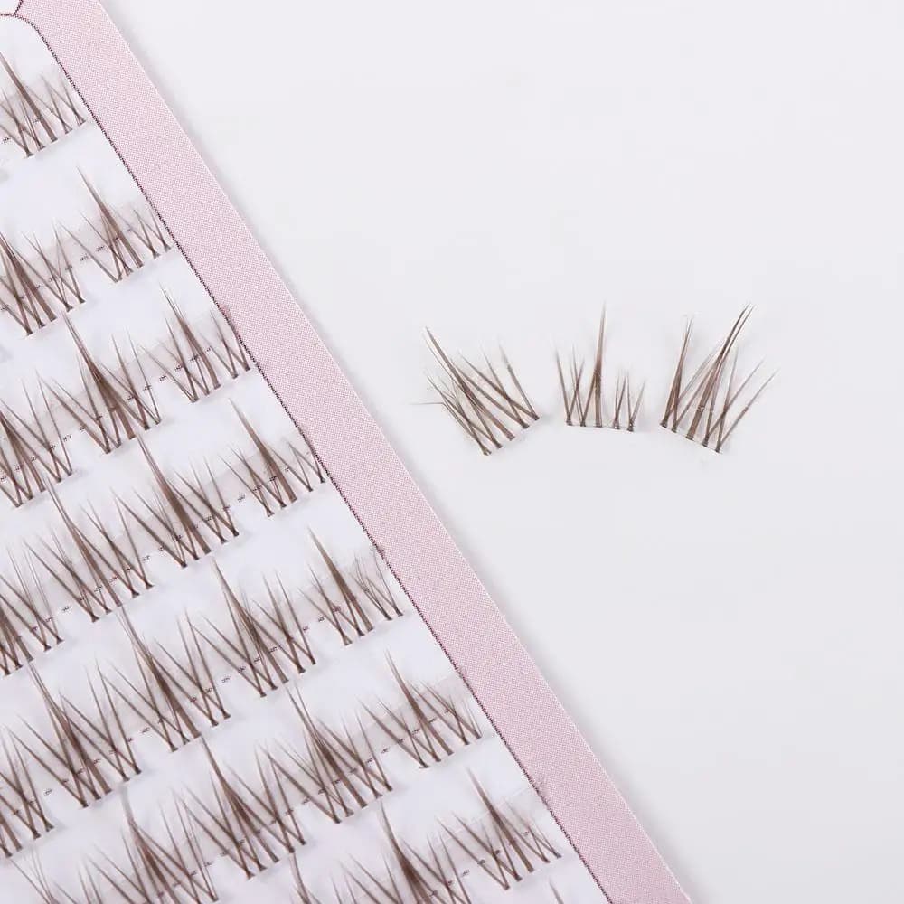Faux 3D lashes in the shape of sunflower, natural and elegant, with transparent stem, in Visone, for Women