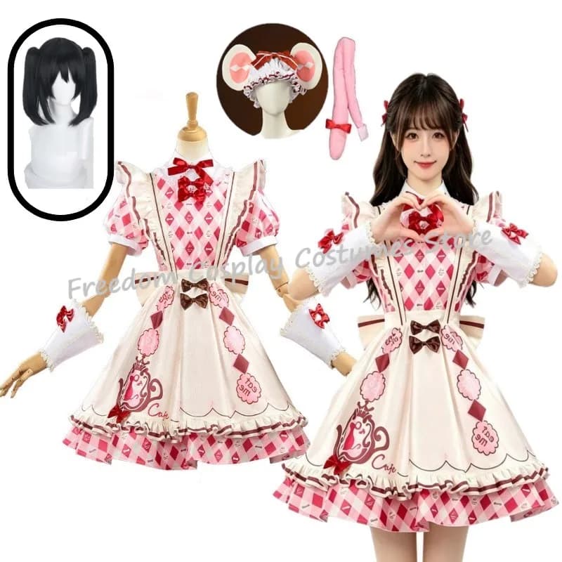 2026 NUOVO Abito Cosplay Lolita di Nico Yazawa Anime Live! Costume da idol scolastico Nico Candy, vestito carino, cappello, parrucca, abito per festa di Halloween