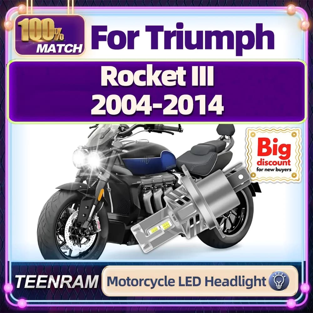 Roadsun Per Triumph Rocket III 2004 2005 2006 2007 2008-2014 Moto HA CONDOTTO La Lampadina Del Faro Hi/Lo Moto Moto Faro Fiala