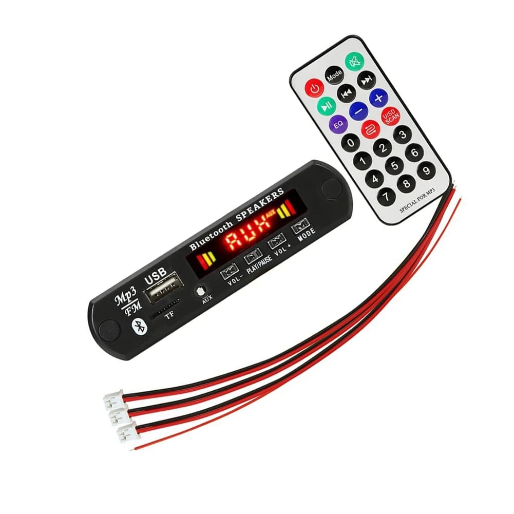 CJSD-2X DC 5V 2X3W 6W Scheda di decodifica amplificatore Bluetooth V5.0 Lettore MP3 per auto Modulo di registrazione USB FM AUX Radio per altoparlante