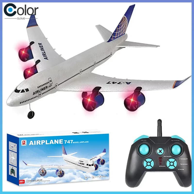 A380 Remote Control Aircraft Aircraft Boeing 747 Fixed Wing Foam Aircraft Model Aircraft 3-Channel Glider Model Outdoor Toy Gift
