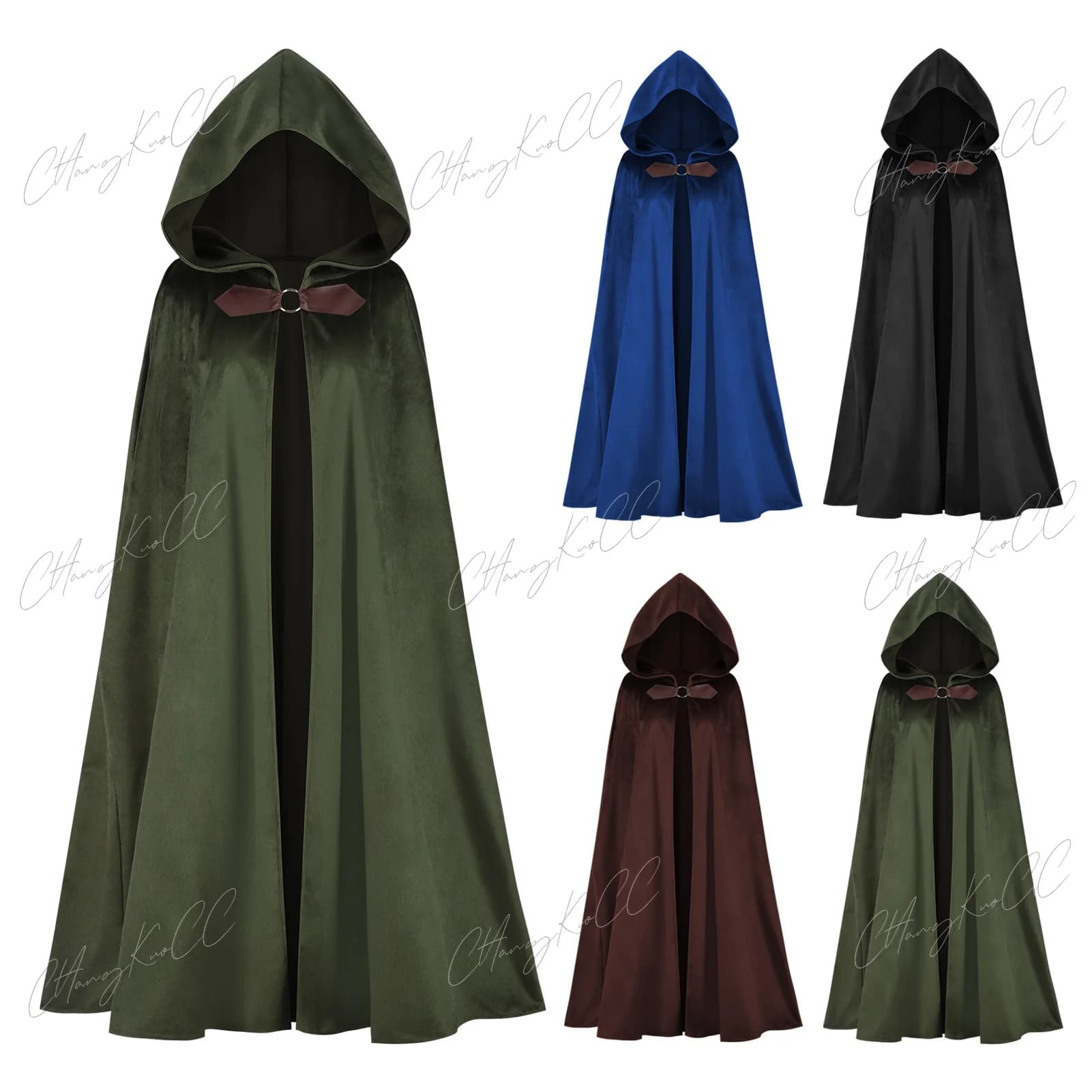 Mantello medievale con cappuccio in velluto Mantello rinascimentale con cappuccio Capelet vintage Costume cosplay da stregone di Halloween