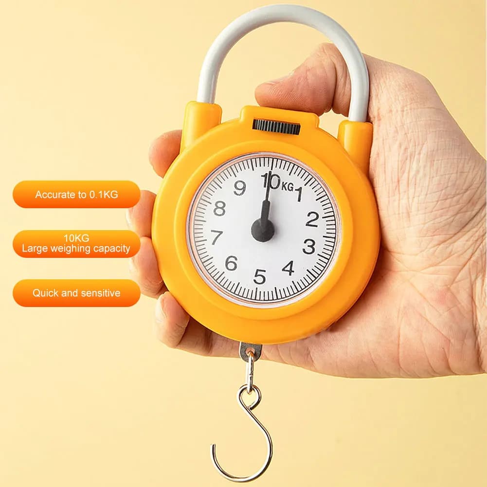 Bilancia Digitale Tascabile 10KG/0.1KG, Bilancia da Pesca Portatile, Bilancia per Bagagli da Viaggio con Gancio, Utensile da Cucina