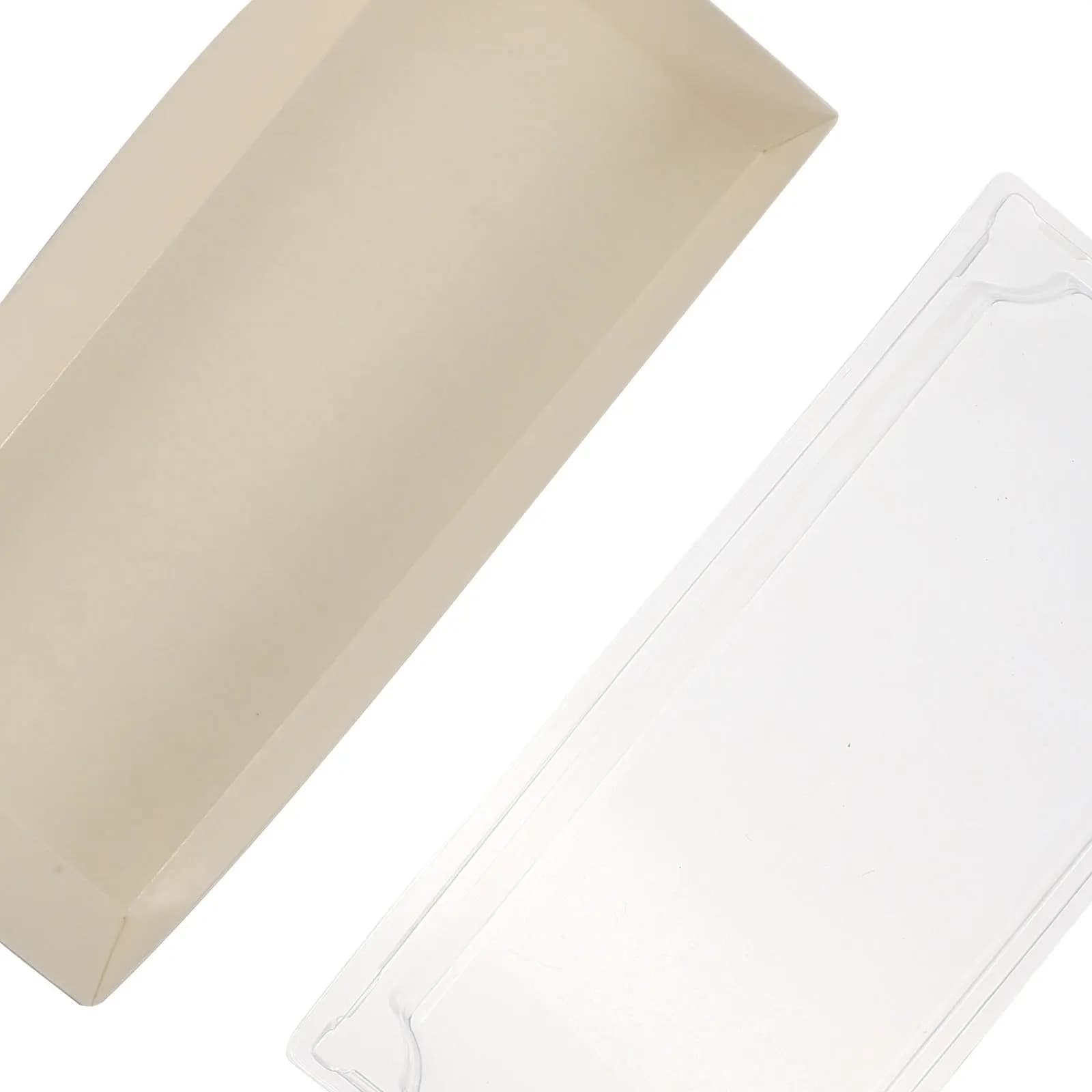 50 pz Rotolo Torta di Forma Lunga Torta Scatola di Imballaggio Per Dessert Pane Pasticceria Conservazione di Cottura Contenitore di Cibo Portatile Sandwich Biscotto
