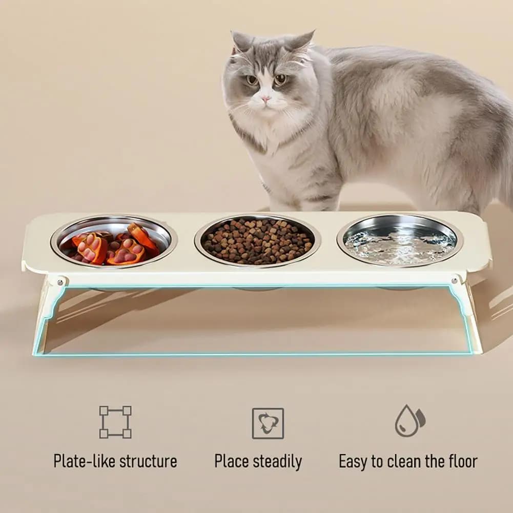 Ciotole rialzate in acciaio inossidabile per cani e gatti, per un'alimentazione e un'idratazione sani, ideali per cani di taglia piccola, media e grande.