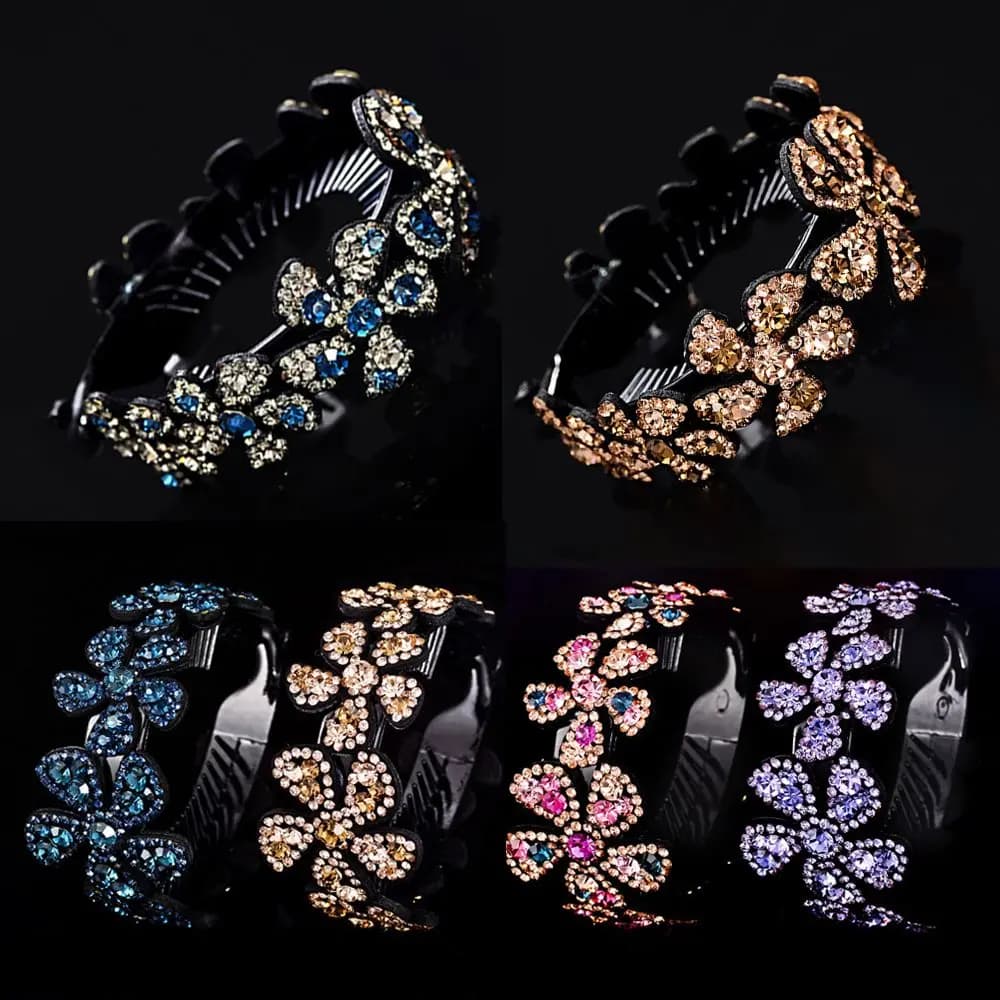 Donne ragazze Bun Maker tornante nido d'uccello Twist Clip strass forcine fiori fermagli per capelli artiglio per capelli in cristallo