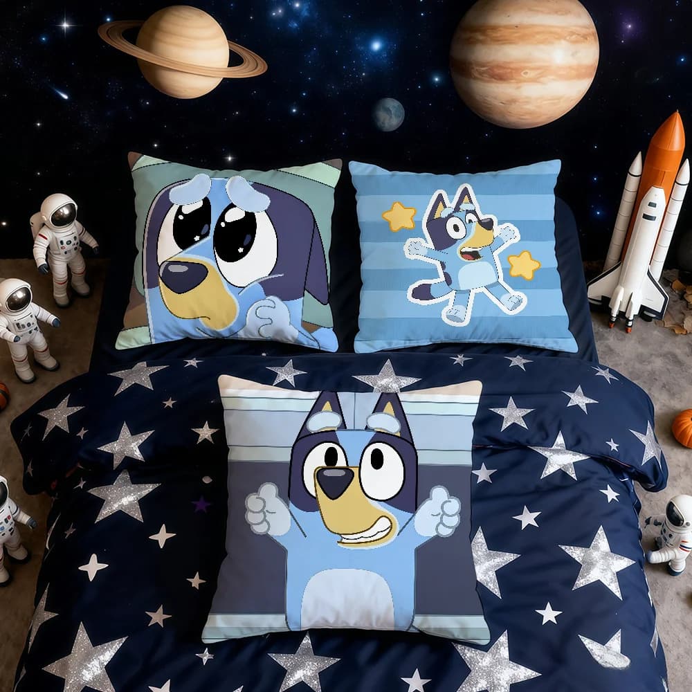 Anime B-Bluey-ES Cute Cartoon cushion cover Home Office Convenient Nordic Simplicity Hit With Zipper Cushion Cover