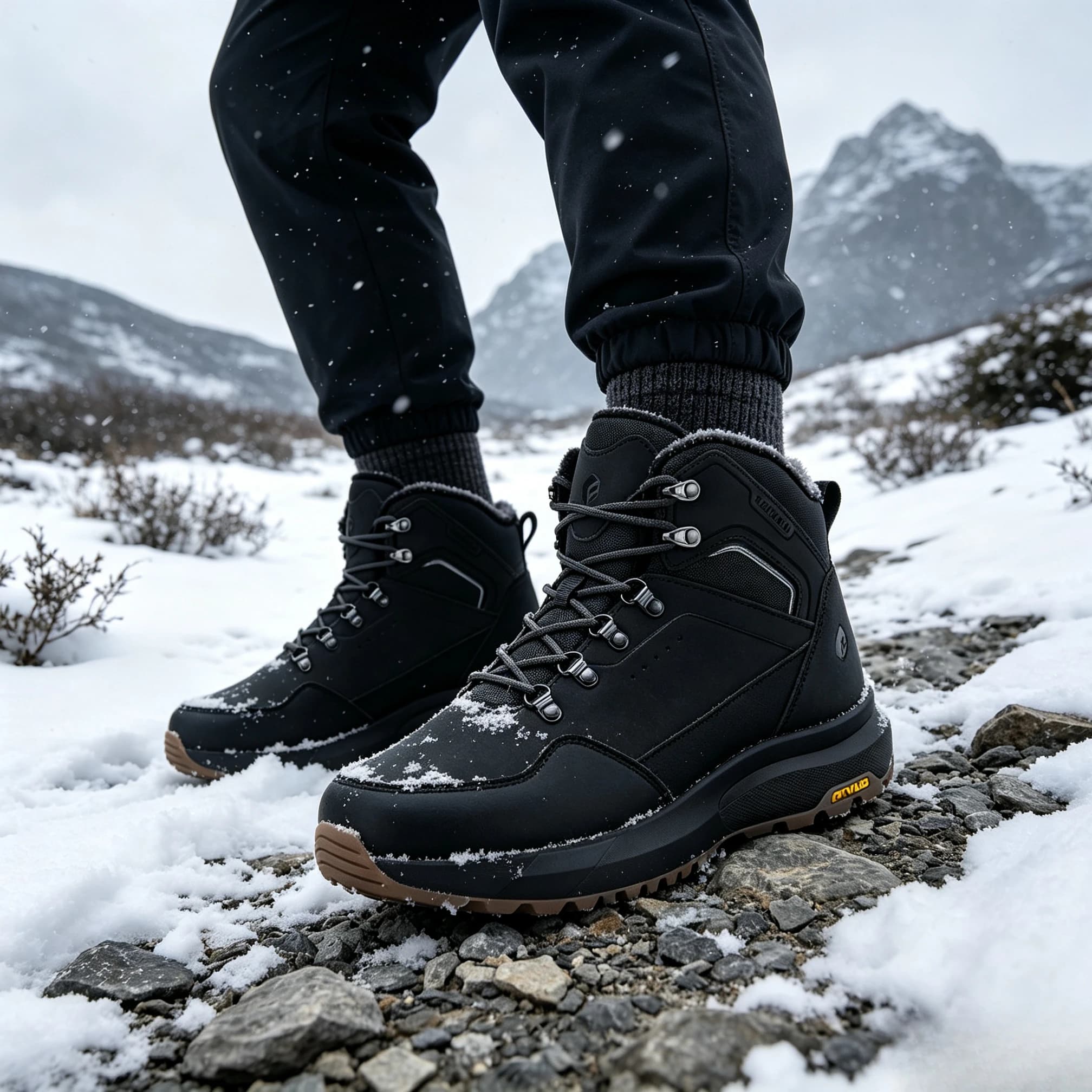 FitVille Wide Toe Men's Winter Boots Warm Fleece Lined Snow Boot for Men Water-repellent Non‑Slip Outdoor Hiking Shoes Autumn