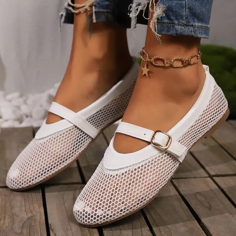Women's Casual Sandals Breathable Net Slip-On, Flat Bottom with Buckle, Comfortable, Rubber Sole - Waterproof Summer Offer