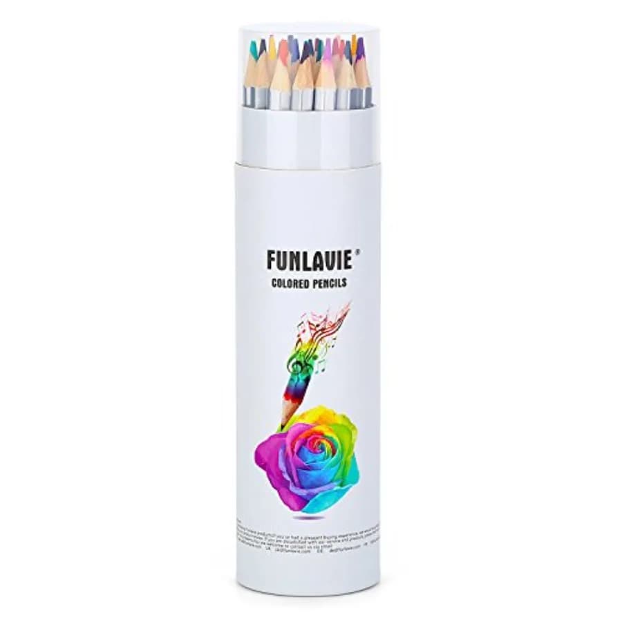 24 Colored Pencils for Adult Coloring Books, Premium Soft Core Coloring Pencil Set with Sharpener for Artists, Drawing and Sket