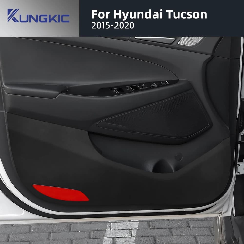 Anti-shoe cap for carbon leather door for Hyundai Tucson TL 2015 2016 2017 2018 2019 2020 LHD RHD Car interior accessories