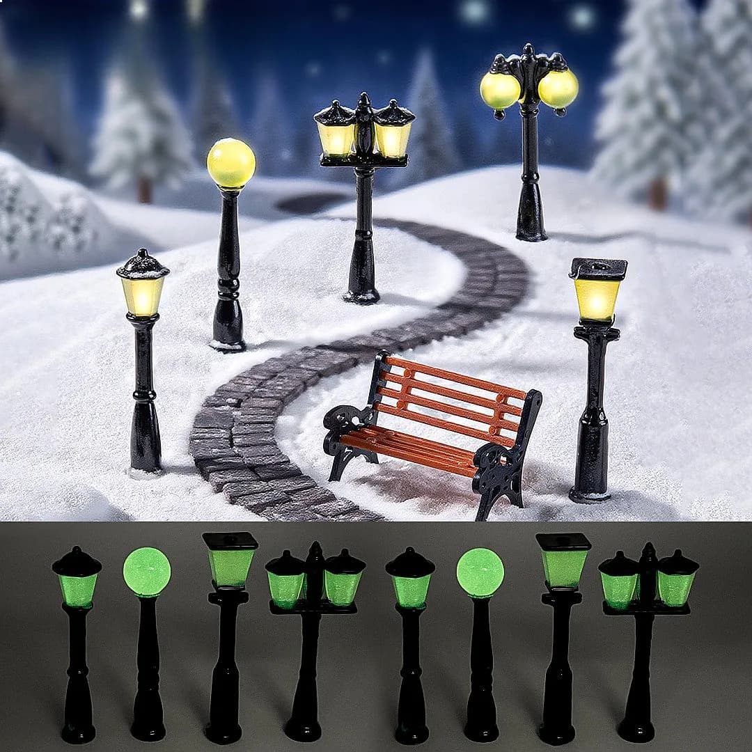 100 pz. all'ingrosso, mini lampione 3D in resina luminosa, cabochon, accessori fai da te per decorazioni di giardini delle fate e case delle bambole
