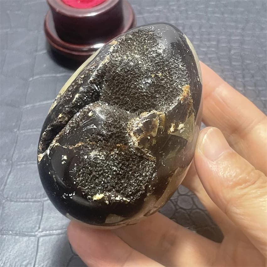 367g Curvatura naturale degli articoli per l'arredamento Uovo di pietra di grana di tartaruga Palla nodulo settoriano Quarzo curativo di cristallo 03