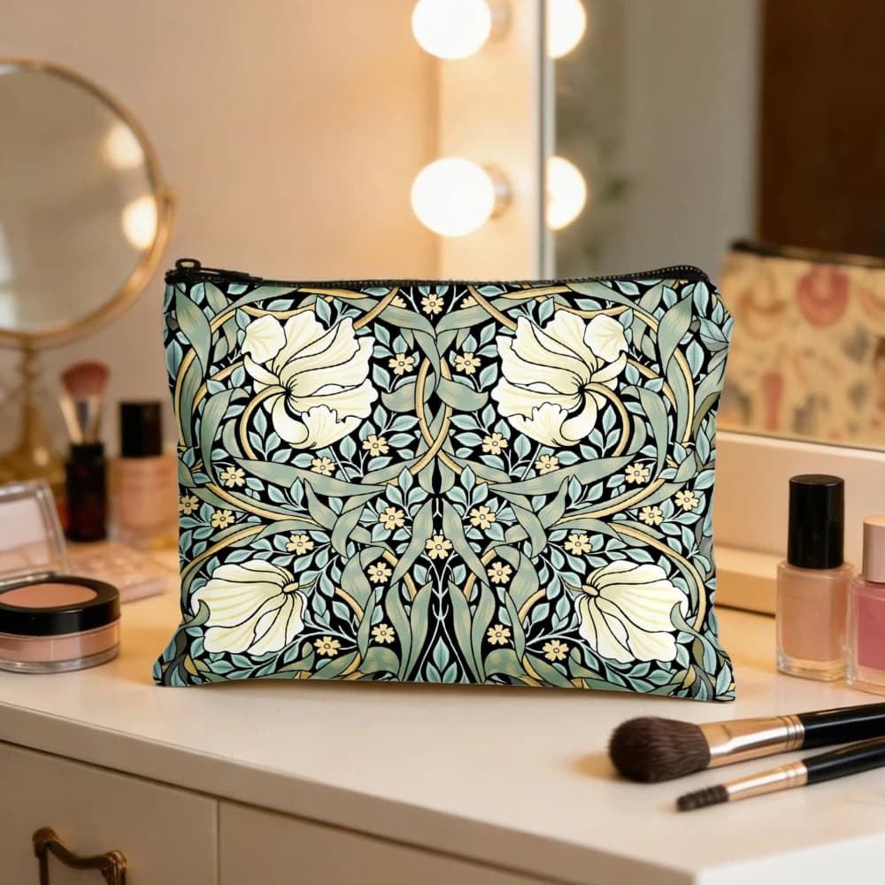 Borse per il Trucco con Design a Motivi Floreali per Ragazze, Pochette Cosmetica, Borsa da Toilette, Astuccio per Matite, Contenitore da Viaggio