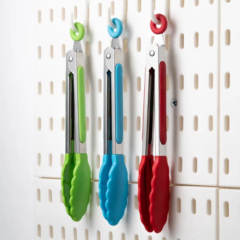 1 piece high temperature resistant nylon stainless steel food clip outdoor BBQ bread clip kitchen utensil