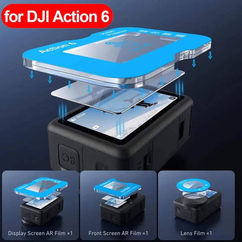 Lens & Screen Protector for DJI Osmo Action 6 9H Tempered Glass Camera Anti-scratch Easy to Install Glass Film For DJI Action 6