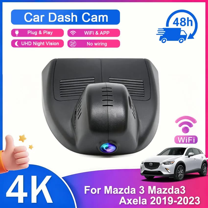 New! Plug and Play WiFi Car DVR Video Recorder Dashcam OEM For Mazda 3 Mazda3 Axela 2019~2021 2022 2023 With APP Control